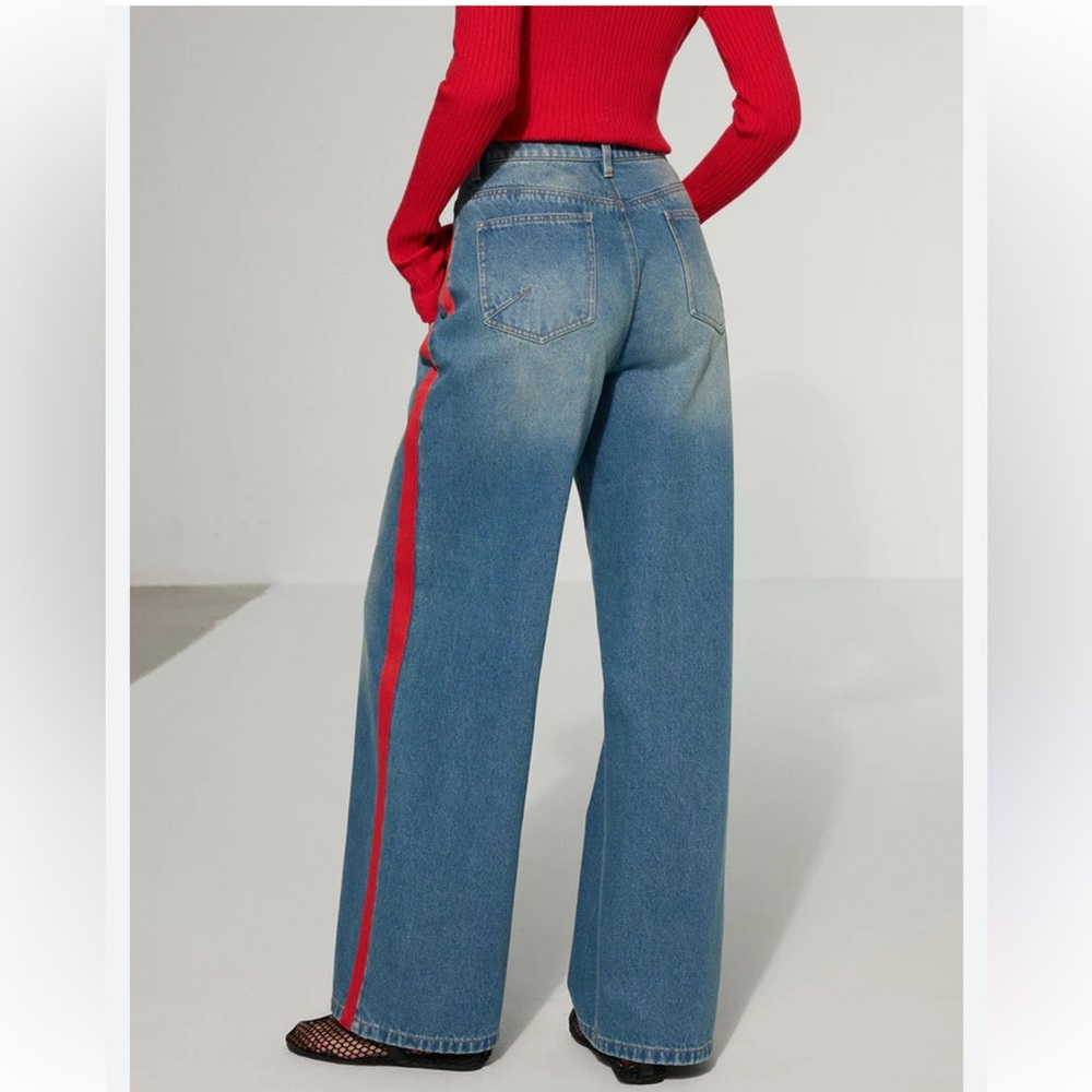 Commense Contract side Striped wide leg jeans - Picture 3 of 7